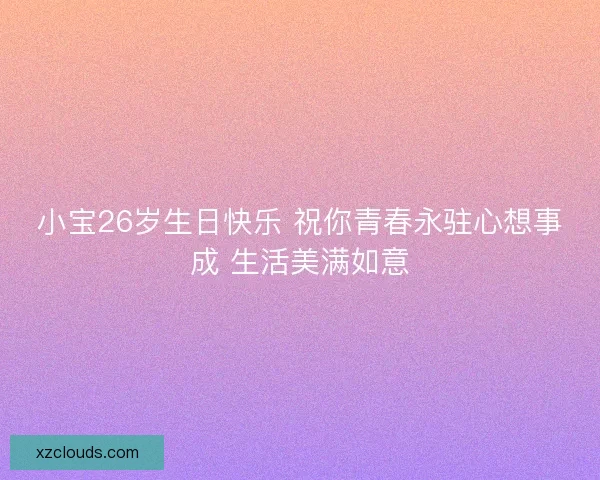小宝26岁生日快乐 祝你青春永驻心想事成 生活美满如意