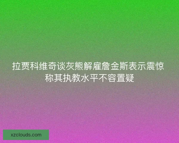 拉贾科维奇谈灰熊解雇詹金斯表示震惊 称其执教水平不容置疑
